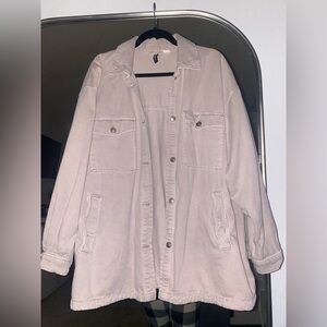 H&M Divided khaki oversized button down jacket Large